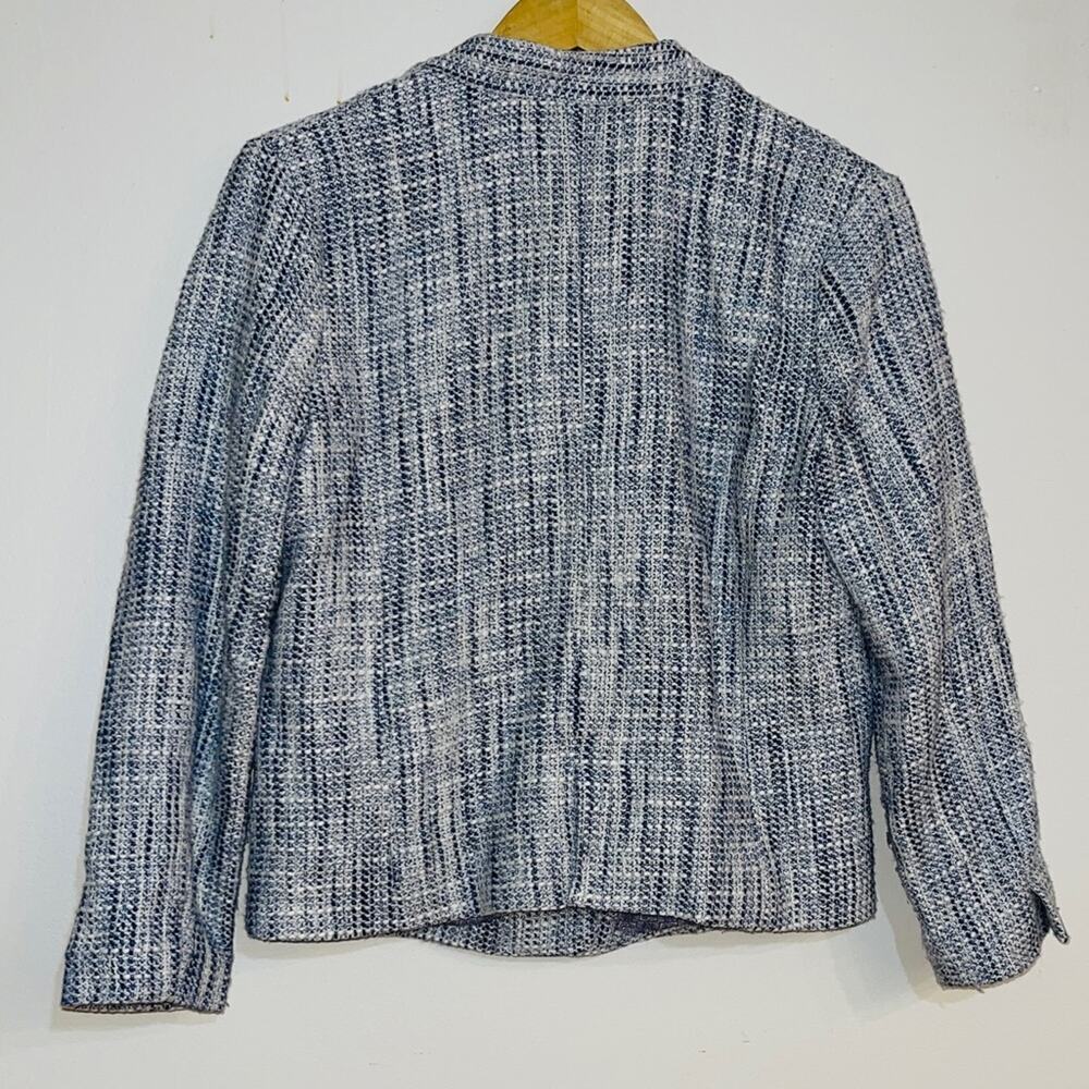 Lucky Brand Marina Tweed Blazer Blue White Size M - Picture 3 of 6